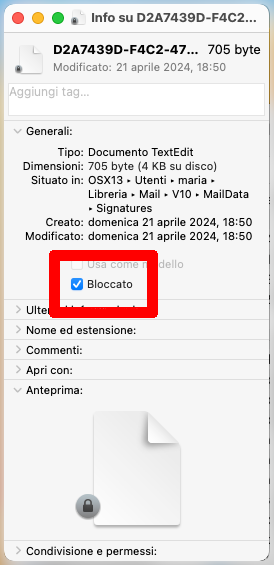 File della firma in formato html in Apple Mail .signature bloccato